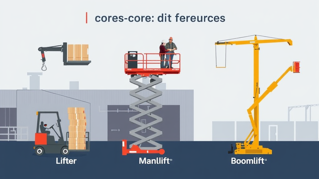 Lifter, Manlift, Boomlift: Panduan Lengkap Perbedaan, Keselamatan Kerja (K3), dan Pemilihan yang Tepat